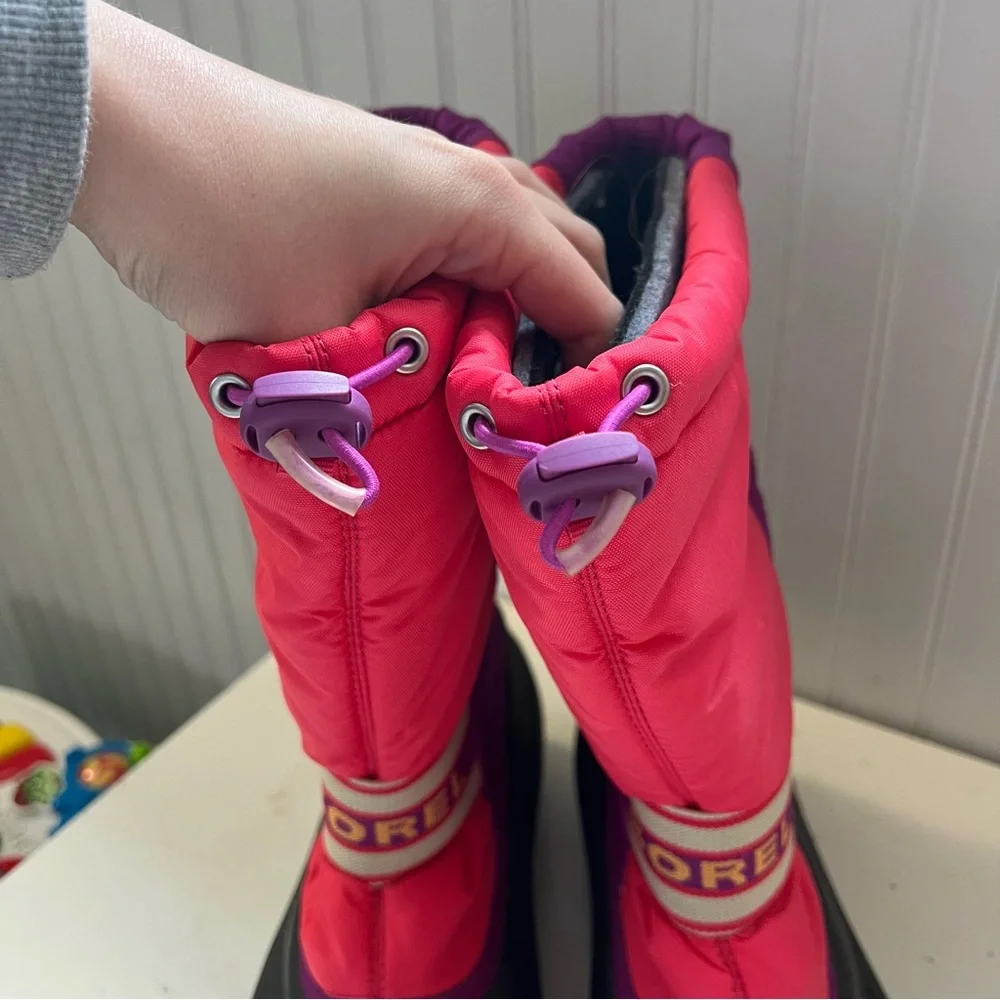 SOREL Youth Girls Boots Pink Insulated Winter Snow Shoe Sz 7 - Picture 8 of 10